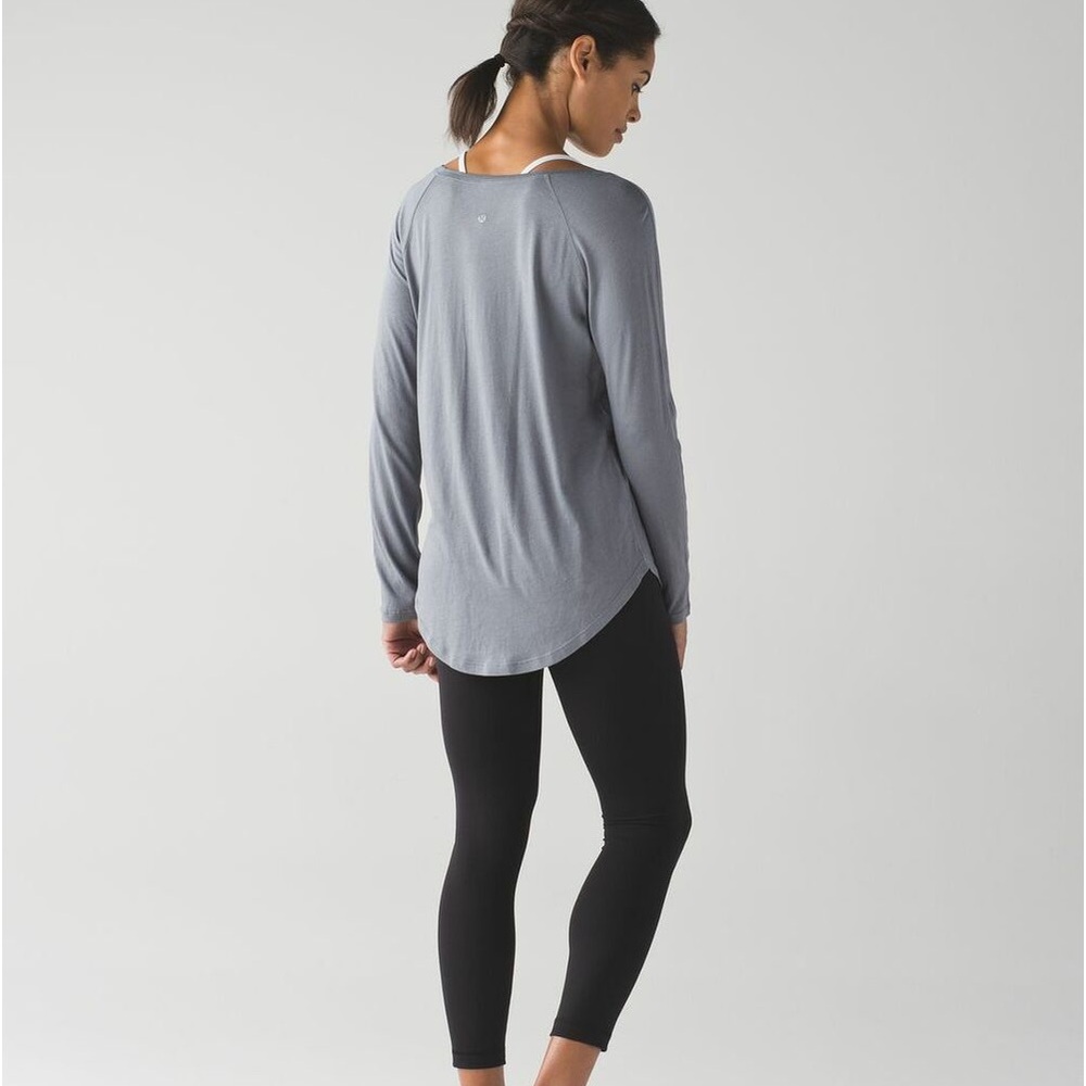 Lululemon Women’s Locarno Long Sleeve Shirt Top Cotton Arctic Grey